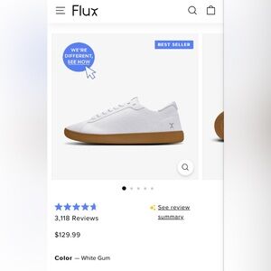 Flux Adapt Trainer in white gum size womens 10/mens 9